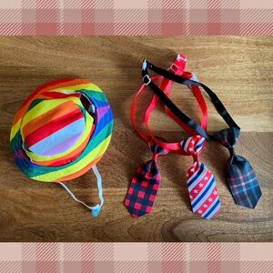 Reversible Dog Bucket Hat and 3 Ties